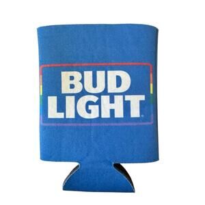 Bud Light Rainbow Can Coozie Cozy Koozies Blue Logo Anheuser Busch‎ LGBTQ+